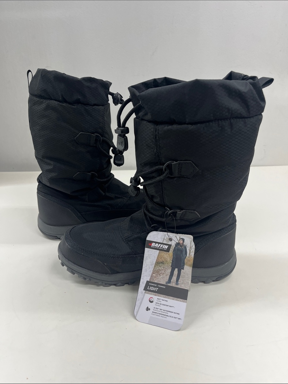 New Baffin Womens Light Snow Boots in Black Size 7 - Picture 3 of 6